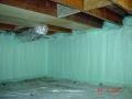 spray foam covering entire wall corner