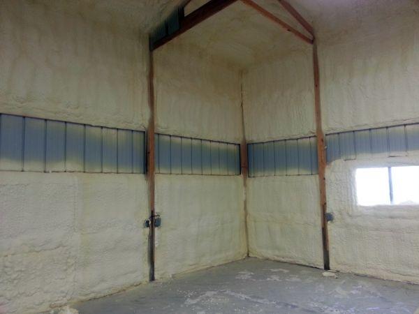 spray foam in pole barn